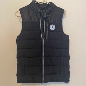 Converse All Star Full Zip Navy Sleeveless Puffer Vest - Size Large Young